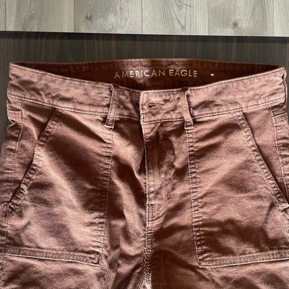 High rise brown corduroy flare bottoms